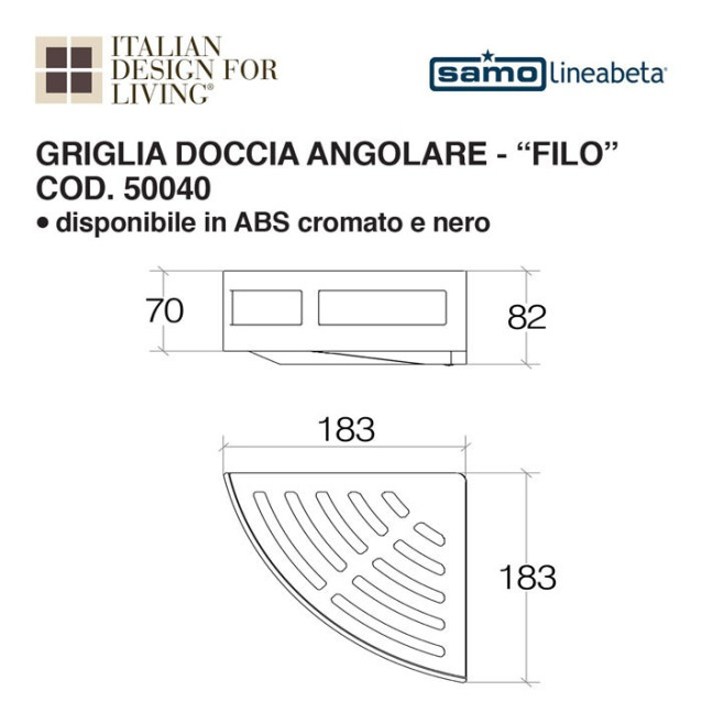 Mensola box doccia verniciata | 2 ripiani | Filo | Lineabeta