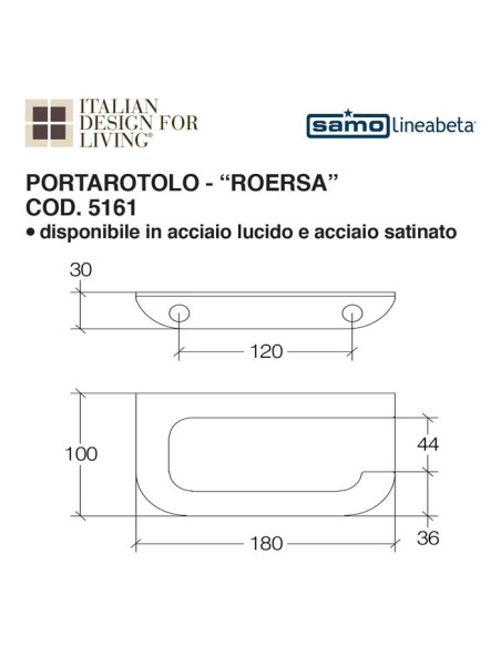 Toilet paper holder | Polished stainless steel or satinated