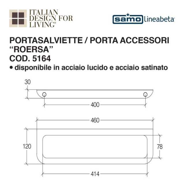 Portasalviette porta accessori | bianco o nero opaco | Curvà