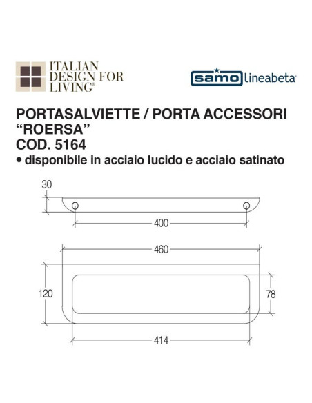 Portasalviette porta accessori | bianco o nero opaco | Curvà