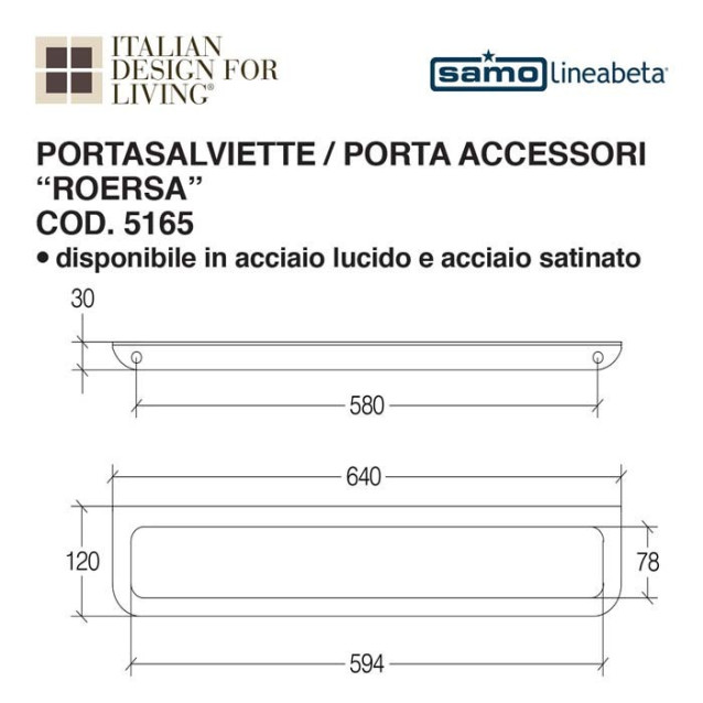 Portasalviette porta accessori | bianco o nero opaco | Curvà