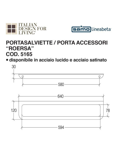 Portasalviette porta accessori | bianco o nero opaco | Curvà