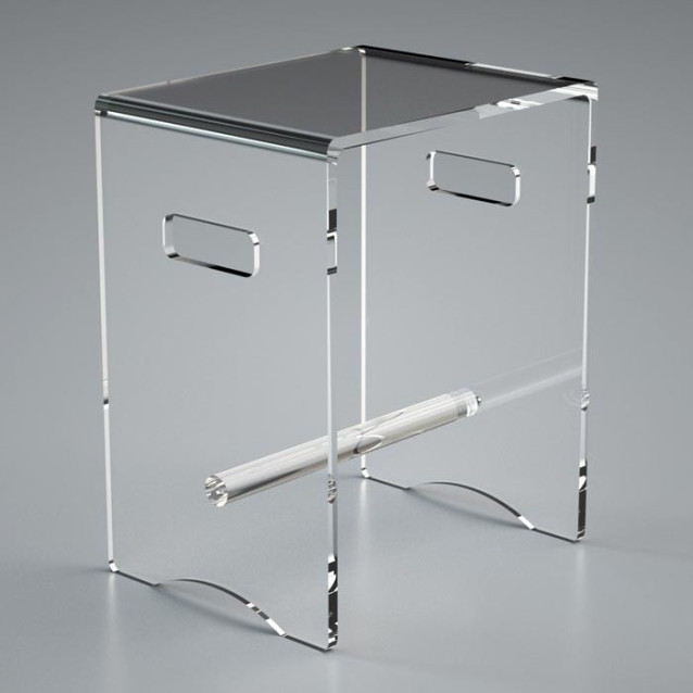 Sgabello con barra in plexiglass | 10 colori | Serie Comodo
