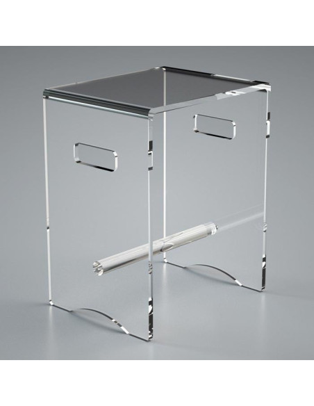 Sgabello con barra in plexiglass | 14 colori | Serie Comodo