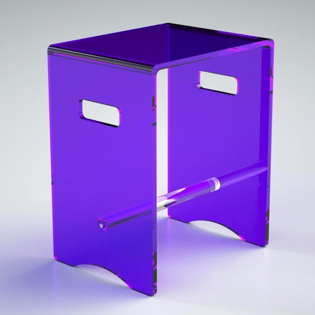 Sgabello con barra in plexiglass | 10 colori | Serie Comodo