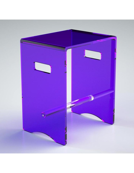 Sgabello con barra in plexiglass | 10 colori | Serie Comodo