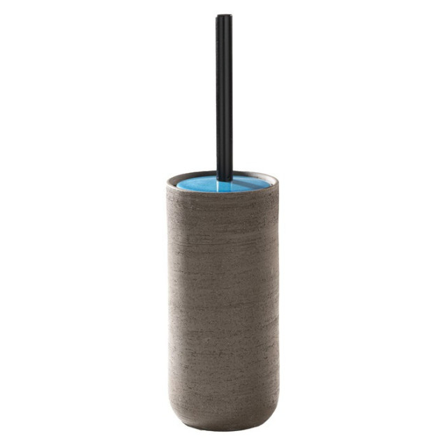 Soft touch resin toilet brush holder available in matt white or grey