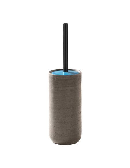 Soft touch resin toilet brush holder available in matt white or grey