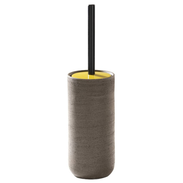 Soft touch resin toilet brush holder available in matt white or grey