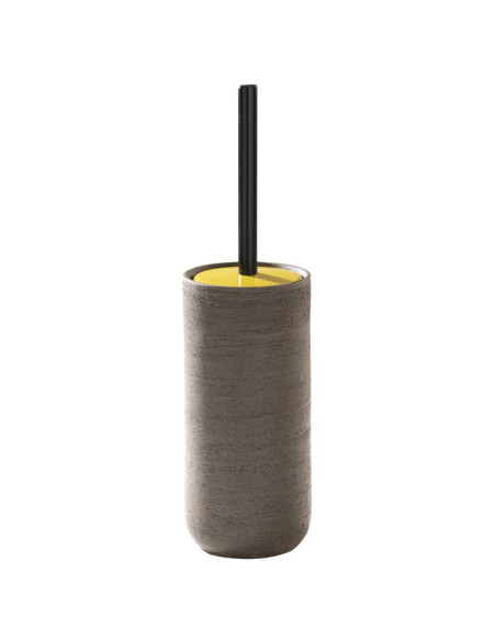 Soft touch resin toilet brush holder available in matt white or grey