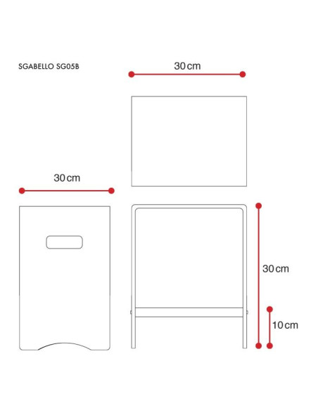 Sgabello con barra in plexiglass | 10 colori | Serie Comodo