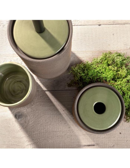 Soft touch resin toilet brush holder available in matt white or grey