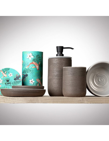 Soft touch resin toilet brush holder available in matt white or grey