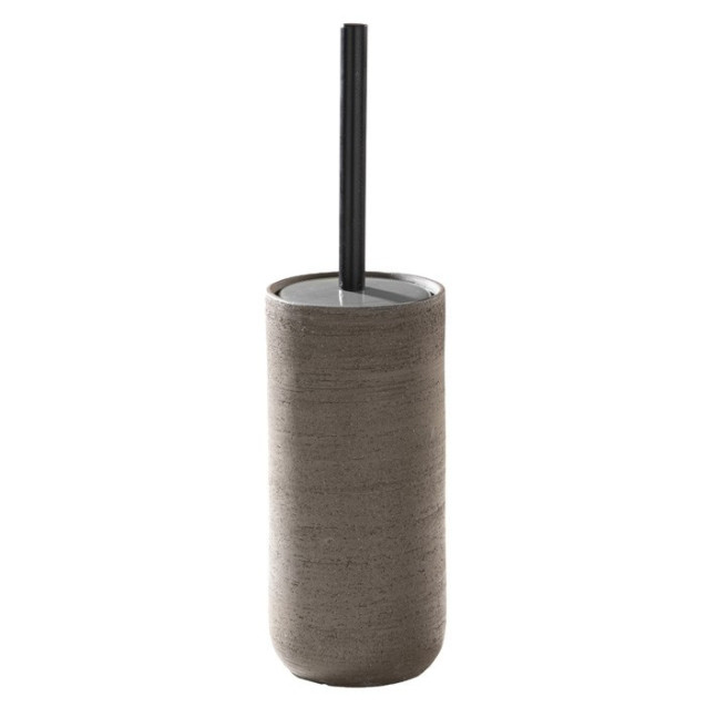 Soft touch resin toilet brush holder available in matt white or grey