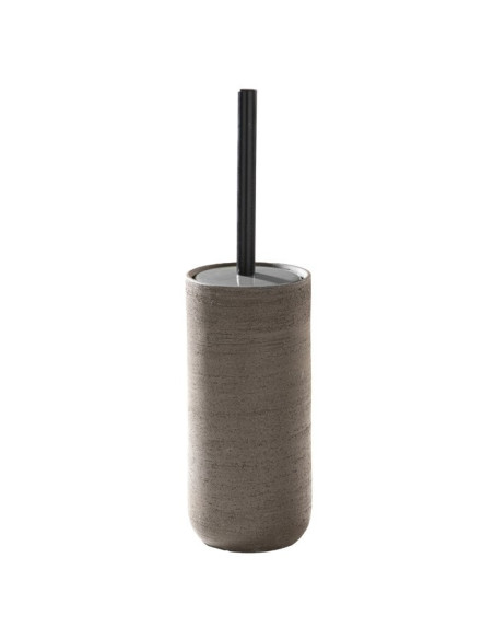 Soft touch resin toilet brush holder available in matt white or grey