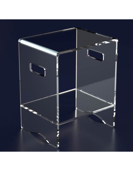 Sgabello con ripiano in plexiglass | Disponibile in 14 colori | Serie Comodo