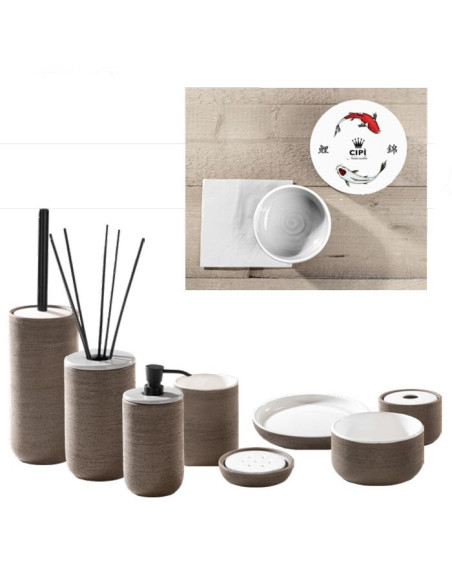 Soft touch resin toilet brush holder available in matt white or grey