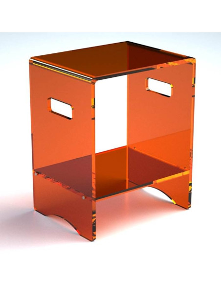 Sgabello con ripiano in plexiglass | Disponibile in 10 colori | Serie Comodo