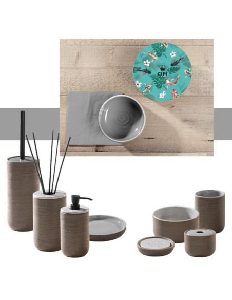 Soft touch resin toilet brush holder available in matt white or grey