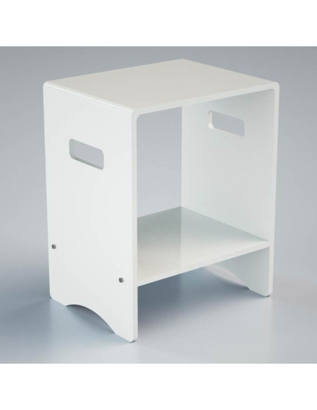 Sgabello con ripiano in plexiglass | Disponibile in 10 colori | Serie Comodo