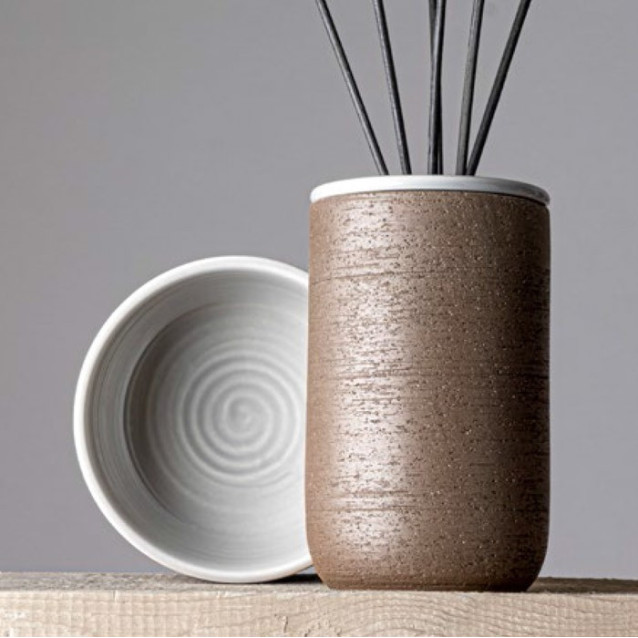 Soft touch resin toilet brush holder available in matt white or grey