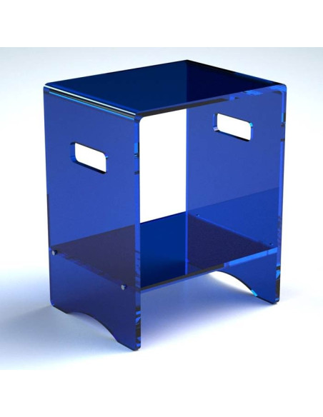 Sgabello con ripiano in plexiglass | Disponibile in 10 colori | Serie Comodo