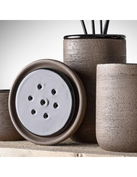 Soft touch resin toilet brush holder available in matt white or grey