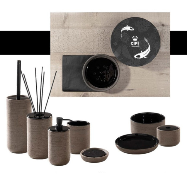 Soft touch resin toilet brush holder available in matt white or grey