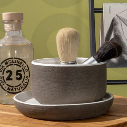 Soft touch resin toilet brush holder available in matt white or grey