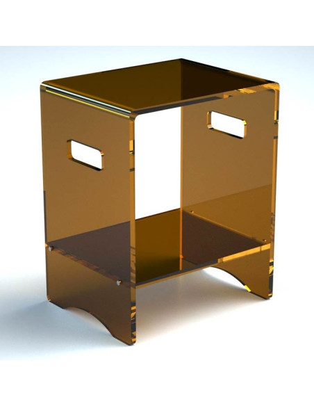 Sgabello con ripiano in plexiglass | Disponibile in 10 colori | Serie Comodo