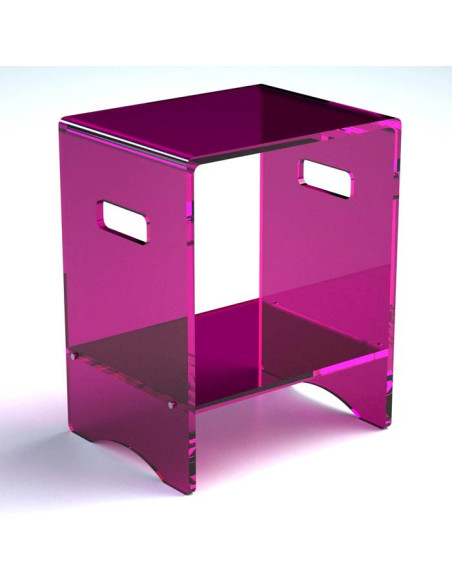 Sgabello con ripiano in plexiglass | Disponibile in 10 colori | Serie Comodo