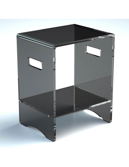 Sgabello con ripiano in plexiglass | Disponibile in 10 colori | Serie Comodo