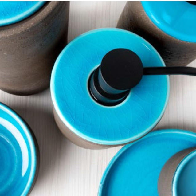 Soft touch resin toilet brush holder available in matt white or grey