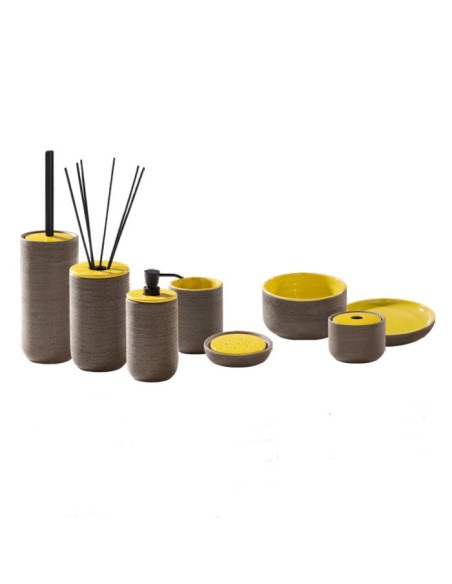 Soft touch resin toilet brush holder available in matt white or grey