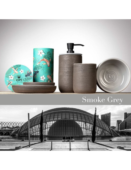 Soft touch resin toilet brush holder available in matt white or grey