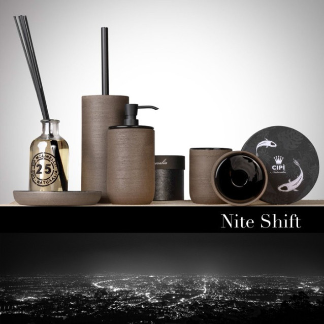 Soft touch resin toilet brush holder available in matt white or grey