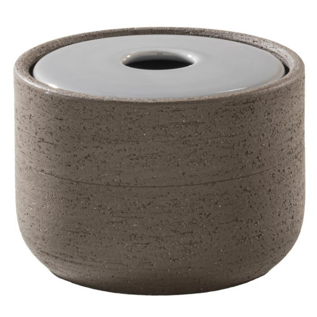 Soft touch resin toilet brush holder available in matt white or grey