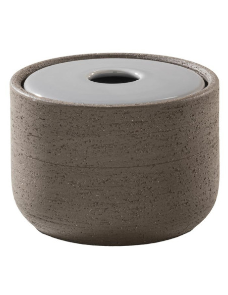 Soft touch resin toilet brush holder available in matt white or grey