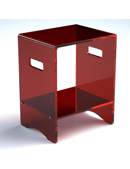 Sgabello con ripiano in plexiglass | Disponibile in 10 colori | Serie Comodo