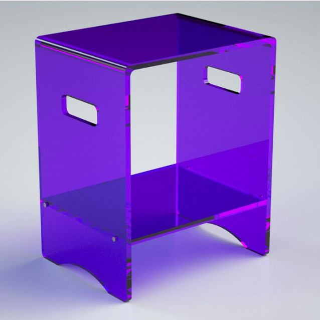 Sgabello con ripiano in plexiglass | Disponibile in 10 colori | Serie Comodo