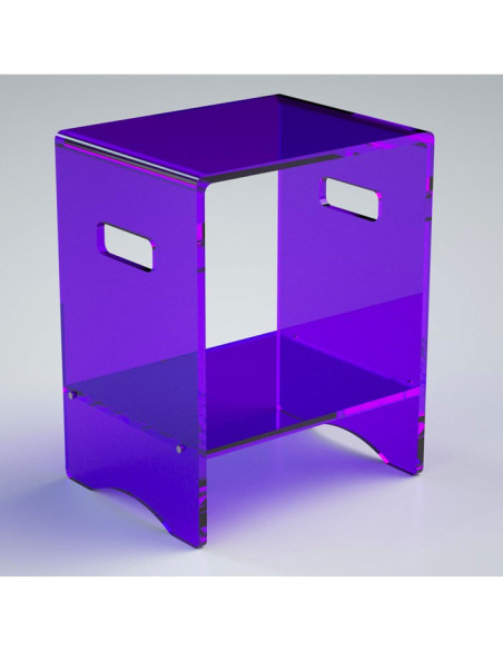 Sgabello con ripiano in plexiglass | Disponibile in 10 colori | Serie Comodo