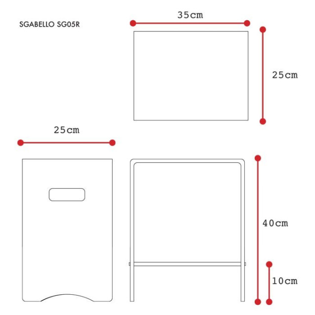 Sgabello con ripiano in plexiglass | Disponibile in 14 colori | Serie Comodo