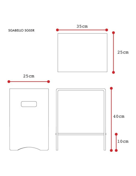 Sgabello con ripiano in plexiglass | Disponibile in 10 colori | Serie Comodo