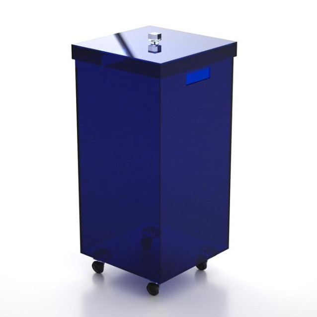 Portabiancheria quadrato in plexiglass | Disponibile in 13 colori | Con e senza ruote