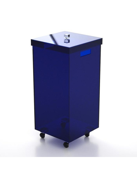 Portabiancheria quadrato in plexiglass | Disponibile in 13 colori | Con e senza ruote