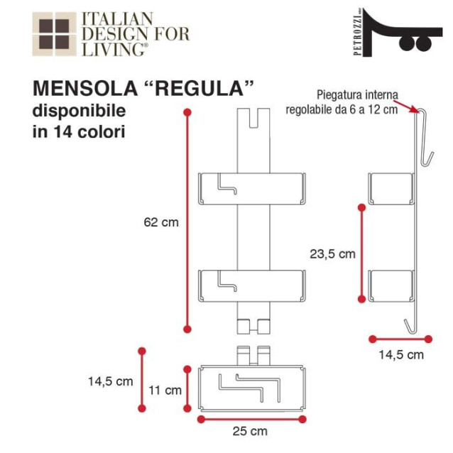 Shelf hanger for shower box | Plexiglass | 7 colors available