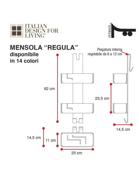 Shelf hanger for shower box | Plexiglass | 7 colors available