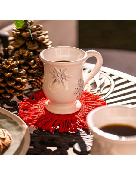 Tazza Snowflakes in ceramica decorata a mano