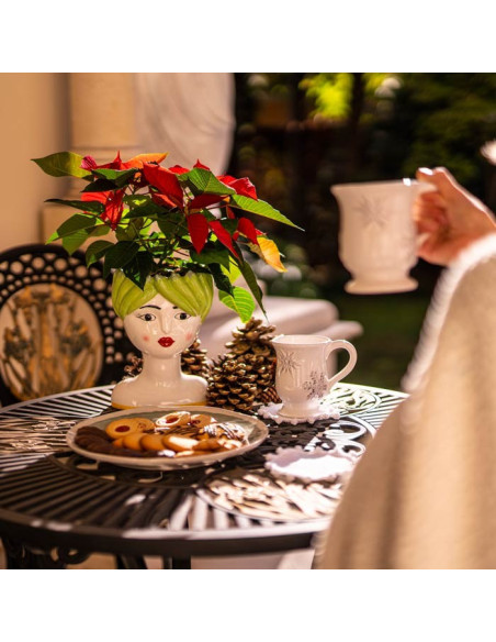 Tazza Snowflakes in ceramica decorata a mano