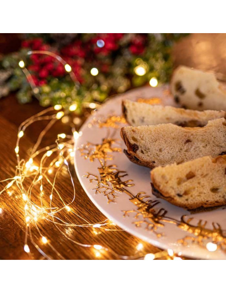 Piatto in ceramica decorato in oro